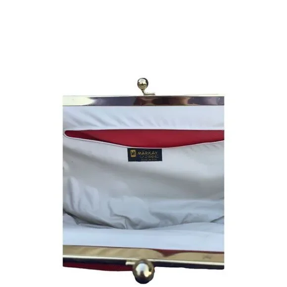 Vintage Red Corduroy Markay Bag East West - Picture 3 of 3